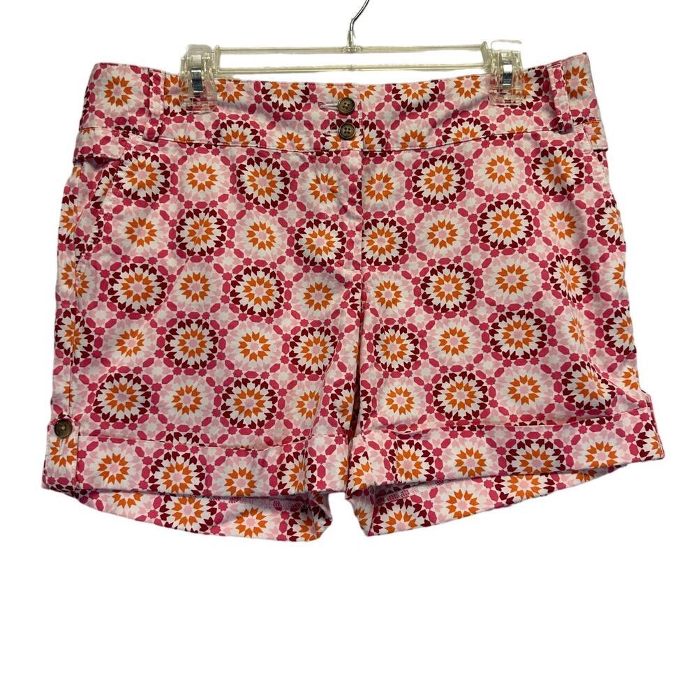 Lands End Shorts Women Size 12 Low‎ Rise Pinks Cotton EUC